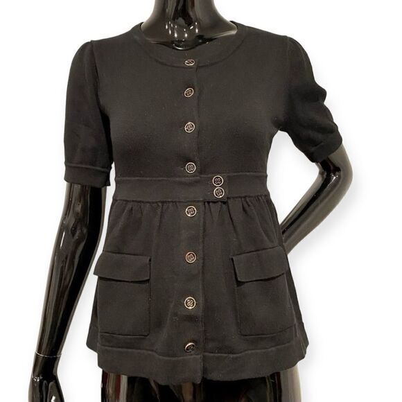 525 America Black/Gold Button Cardigan Size Small - Picture 1 of 6